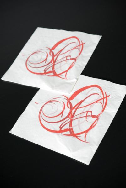 10 Servietten "Herz Modern"